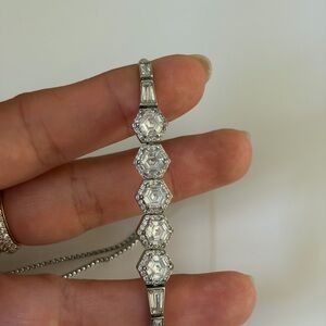 Elegant Henri Bendel Silver Hexagon Bracelet